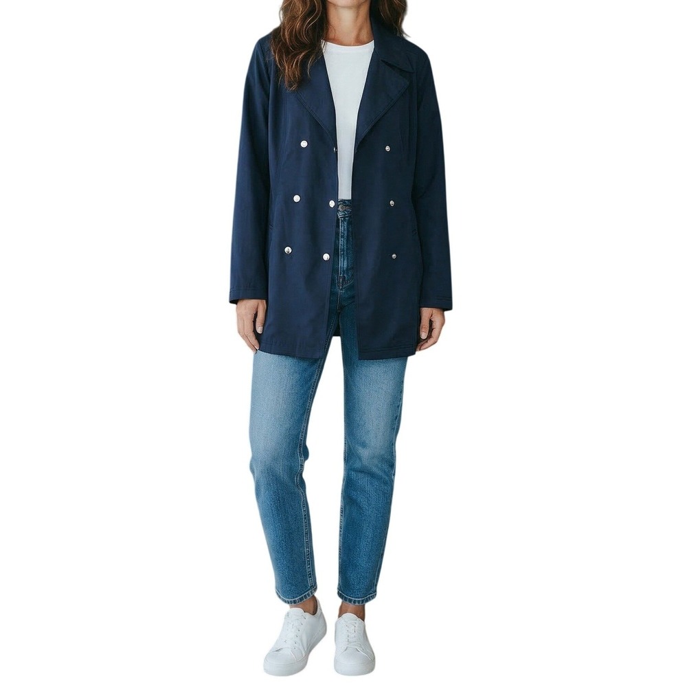 Liz Claiborne Lizsport Womens Navy Peacoat Jacket 90s Vintage Preppy Office L
